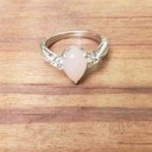 Rose quartz sterling silver size 10 ring
